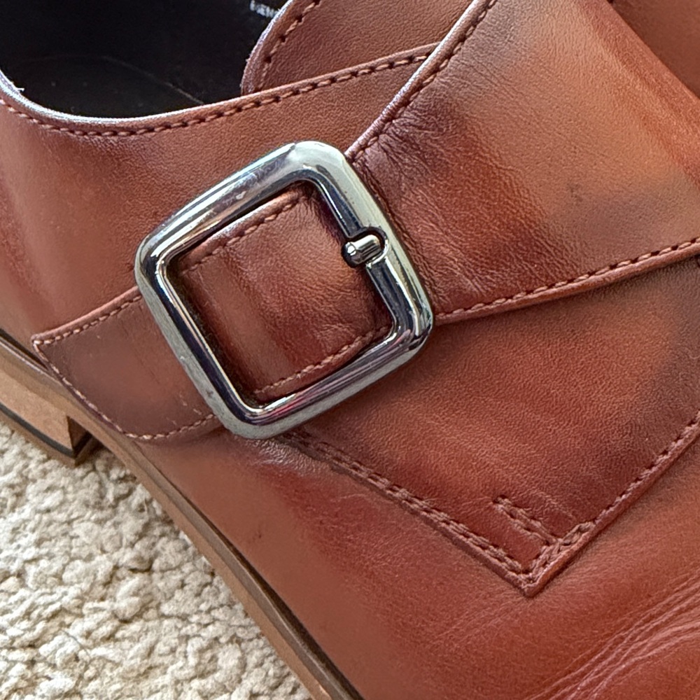 Stacy Adam’s cognac leather monk strap loafer dress shoe 12M - Picture 11 of 13